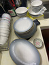 洛威景德鎮碗盤(pán)餐具整套輕奢高級感釉下彩陶瓷碗筷餐具套裝家用喬遷 漸變灰10人食66件配湯碗（釉下彩微波金） 曬單實(shí)拍圖