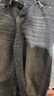 紅蜻蜓牛仔褲女2026年秋季新款女裝直筒拖地休閑垂感女士長(cháng)闊腿褲子女 水泥灰長(cháng)褲 M 曬單實(shí)拍圖