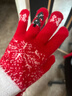 貝可棉【新年氛圍】手套女毛線(xiàn)手套冬季防寒加厚防風(fēng)學(xué)生保暖可觸屏禮物 店長(cháng)推薦色：紅色 【新年限定/質(zhì)感nice】 均碼 曬單實(shí)拍圖