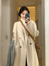 GARNUO高級感毛呢外套女中長(cháng)款2026秋冬季新款韓系赫本風(fēng)小個(gè)子呢子大衣 燕麥色【常規內里】 M 【101-115斤】 曬單實(shí)拍圖