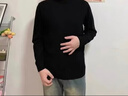 羅蒙（ROMON）毛衣男士春秋冬季圓領(lǐng)純棉保暖針織衫商務(wù)內搭打底衫 黑色 2XL 曬單實(shí)拍圖