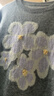 香影灰色花朵提花針織衫女2026春季新款含羊毛長(cháng)袖慵懶感圓領(lǐng)毛衣 淺灰 L 165/88A/110-125斤 曬單實(shí)拍圖