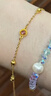 周六福碧璽黃金手鏈女足金彩寶手鏈生日禮物J0712467 約1.87g 16+3cm 曬單實(shí)拍圖
