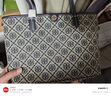 Tory Burch 湯麗柏琦【新年禮物】 T MONOGRAM 小號拉鏈托特包TB 152299 海軍藍 405 OS 曬單實(shí)拍圖