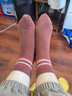 貓人女士襪子女秋冬季中筒襪女100%純棉堆堆襪抗菌防臭吸汗百搭5雙裝 曬單實(shí)拍圖