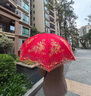皓梵潔紅傘結婚新娘傘結婚紅傘婚慶紅雨傘婚傘新娘傘喜婚禮紅色接親婚嫁 【龍鳳雙喜】新娘傘-雙層刺繡 曬單實(shí)拍圖