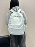 Lee學(xué)生雙肩包女新款韓版休閑大容量初高中校園書(shū)包戶(hù)外旅行包男 糖果藍 曬單實(shí)拍圖