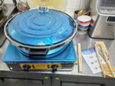 煜燦 電餅鐺商用電熱燃氣雙面加熱旋轉煎包爐水煎包烙餅機擺攤拇指生煎爐大號千層餅醬香餅機 臺式40cm直徑（鍋深度5cm)用電款 曬單實(shí)拍圖