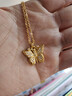 老鋪黃金古法手工足金項鏈·花絲鉆飾蝴蝶(1號)鎖骨鏈（滿(mǎn)鉆款） 金重約9.2g 曬單實(shí)拍圖