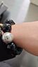 普陀山黑曜石手串足銀飾六字箴言五行補水男士手串轉運珠護身生日禮物 曬單實(shí)拍圖