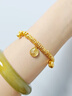 中國黃金（CHINA GOLD）黃金手鏈女款足金黃財神鈴鐺胖福盤(pán)纏手串?huà)D女節生日禮物送愛(ài)人 黃財神鈴鐺胖福盤(pán)纏手串  約3.4g 曬單實(shí)拍圖