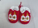 迪迪熊日記（DIDIXIONGRIJI）滿(mǎn)月紅色保暖鞋套秋冬季嬰兒男寶寶百歲可調節加厚護腳套女新年鞋 曬單實(shí)拍圖