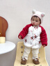 翹腳鴨兒童外套寶寶棉服秋冬季過(guò)年服嬰兒衣服拜年棉衣男女童喜慶紅色 曬單實(shí)拍圖