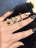 飾薇美拉德虎眼石開(kāi)口戒指女款復古輕奢高級感裝飾食指戒小眾設計指環(huán) 戒指三件套 曬單實(shí)拍圖