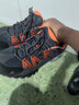 悍途（HUMTTO）透氣登山鞋低幫防滑耐磨爬山鞋四季網(wǎng)面新款舒適減震戶(hù)外徒步鞋 深灰/桔色609-男 42 曬單實(shí)拍圖