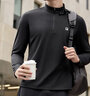 FILA 斐樂(lè )男子針織長(cháng)袖上衣2026春季新款健身運動(dòng)簡(jiǎn)約半拉鏈運動(dòng)長(cháng)T恤 深黑-BK 2XL 185/104A/XXL 曬單實(shí)拍圖