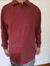 恒源祥長(cháng)袖T恤男式翻領(lǐng)純色春秋透氣百搭polo體恤衫上衣 深紅  曬單實(shí)拍圖