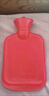新上海永字牌熱水袋注水老式橡膠加厚暖水袋大號小號灌熱水暖手寶 單面斜紋2000ml 紅色送布套 曬單實(shí)拍圖