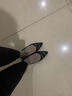 蜘蛛王小香風(fēng)尖頭粗跟單鞋女春秋淺口軟底法式通勤四季職業(yè)工作鞋女黑色 黑色5公分 41 曬單實(shí)拍圖