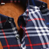 【加絨保暖】男士厚款格子襯衫秋冬中老年長(cháng)袖襯衫爸爸裝襯衣 紅色+藍色 【加絨加厚】 2XL 【建議115~125斤左右】 曬單實(shí)拍圖