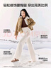 SIINSIIN【楊冪同款】6.0Pro直筒褲2025新款白色加絨直筒褲女冬季厚顯瘦 曬單實(shí)拍圖