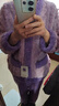 紅豆居家法蘭絨睡衣女冬季撞色提花加厚女士家居服 豆蔻紫 165/88A  曬單實(shí)拍圖