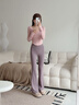 MAIA ACTIVE CLOUD 云感喇叭褲 舞蹈褲高彈裸感休閑運動(dòng)健身長(cháng)褲高腰瑜伽褲子 暮光紫-1月新色 S 曬單實(shí)拍圖