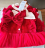妮莎倍兒女童連衣裙秋冬款2025新款加絨冬天女孩紅色年服兒童 紅色 150 曬單實(shí)拍圖