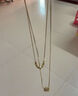 伊燦雙層疊戴水鉆吊墜毛衣鏈女小眾復古高級感項鏈2025年新爆款款頸鏈 雙層疊戴水鉆吊墜毛衣鏈【金色】 曬單實(shí)拍圖