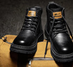回力馬丁靴男鞋2025秋冬季新款英倫風(fēng)高幫工裝靴子男 2022 黑色 42 曬單實(shí)拍圖