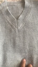 名創(chuàng  )優(yōu)品（MINISO）學(xué)院風(fēng)針織馬甲毛衣男秋季日系復古V領(lǐng)休閑情侶款背心 淺灰 L 曬單實(shí)拍圖
