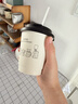 CLITON一次性熱飲杯咖啡奶茶杯加厚雙層中空牛皮紙杯子340ml*25個(gè) 曬單實(shí)拍圖