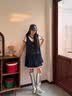 TOMMY JEANS26春夏新款女裝商務氣質金扣無袖風琴褶馬甲西裝裙連衣裙 藏青色C1G XS 曬單實拍圖