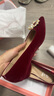 卓詩(shī)尼紅色單鞋結婚絕美不累腳婚紗兩穿高跟新娘秀禾婚鞋媽媽鞋紅色 38 曬單實(shí)拍圖
