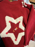 植木童裝兒童年服毛衣針織衫男童女童新年紅 五角星毛衣   130    曬單實(shí)拍圖