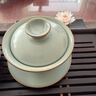 雅瓷汝窯三才蓋碗茶杯茶碗 陶瓷功夫茶具手抓泡茶蓋碗禮盒裝納福蓋碗 汝窯納福蓋碗 曬單實(shí)拍圖