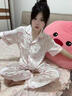 繆黛美樂(lè )蒂冰絲睡衣女春夏季新款2026正流行可愛(ài)短袖長(cháng)褲家居服三件套 粉色 M (160) 曬單實(shí)拍圖