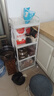 小推車(chē)置物架廚房落地臥室多層嬰兒零食移動(dòng)浴室衛生間收納儲物架 25CM寬【4層白】送掛鉤+貼紙 曬單實(shí)拍圖