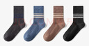 耐爾襪子男棉襪紗線(xiàn)中筒襪吸汗男士春秋冬款純色商務(wù)棉襪 【4雙裝】純棉純色男襪 均碼 曬單實(shí)拍圖
