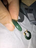 小銀匠非洲翠冰底飄花S925銀耳環(huán)女耳圈新中式復古綠色玉石耳飾新年禮物 曬單實(shí)拍圖