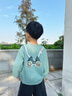 英氏（YEEHOO）【商場(chǎng)同款】?jì)和l衣男寶寶圓領(lǐng)衛衣春夏新款休閑條紋上衣 霧綠色 110 cm 曬單實(shí)拍圖