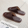 AILUKI日本高端真皮涼拖鞋男牛筋底夏季情侶居家用室內防滑軟底不臭腳拖 咖棕色【真皮不臭腳】 43-44 曬單實(shí)拍圖