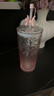星巴克（Starbucks）桃花女神杯粉色漸變玻璃吸管杯550ml辦公室泡茶水杯子情人節禮物 曬單實(shí)拍圖
