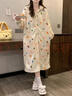 貓人睡衣女【半邊絨單睡袍】秋冬加長(cháng)加厚保暖卡通可愛(ài)可外穿家居服 曬單實(shí)拍圖