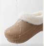 樸西棉拖鞋女防水秋冬季家居戶(hù)外保暖毛絨厚底女款拖鞋 燕麥咖 37-38 曬單實(shí)拍圖