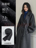 闊色深灰色收腰長(cháng)款羊毛呢子大衣女2025秋冬黑色西裝雙面毛呢外套 深灰色9001 M 曬單實(shí)拍圖