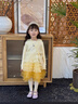 班喜迪女童連衣裙春裝2026新款寶寶公主裙子套裝周歲禮服兒童網(wǎng)紗蓬蓬裙 黃色 120 曬單實(shí)拍圖