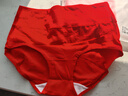 都市麗人本命年馬年女士紅色內褲女純棉高腰收腹大碼鴻運三角褲4條XL 曬單實(shí)拍圖