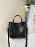 viney牛皮單肩包包女包品牌斜挎包高級感生日新年禮物送女友老婆 【黑色】實(shí)用高檔水桶包 輕奢時(shí)尚百搭大容量通勤手提包 曬單實(shí)拍圖