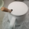 宅輕松 陶瓷馬克杯帶勺蓋送禮咖啡杯牛奶杯早餐杯辦公水杯子男女茶杯白 曬單實(shí)拍圖